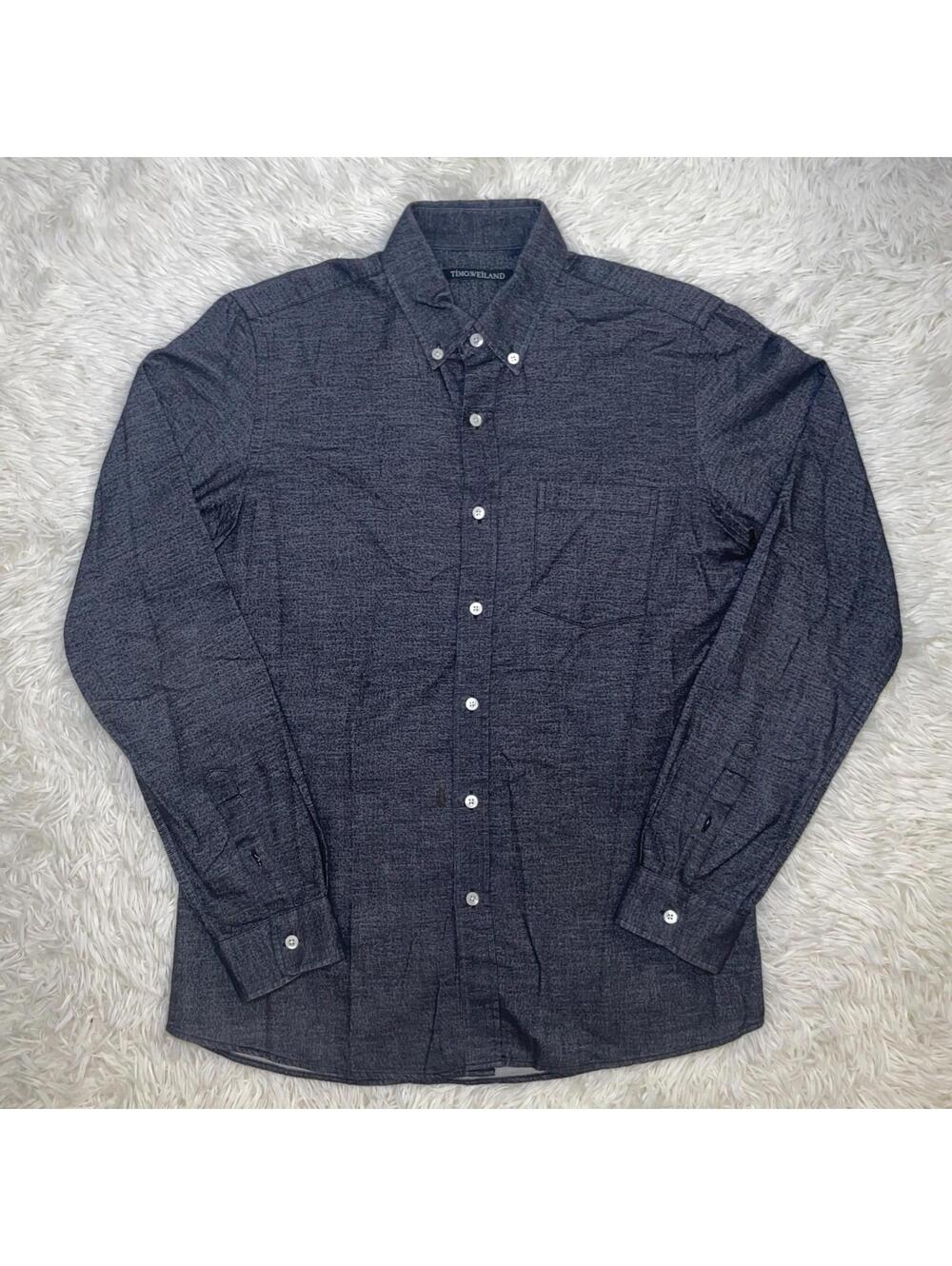 Timo Weiland Button Down Black Long Sleeve Front Pocket Size M